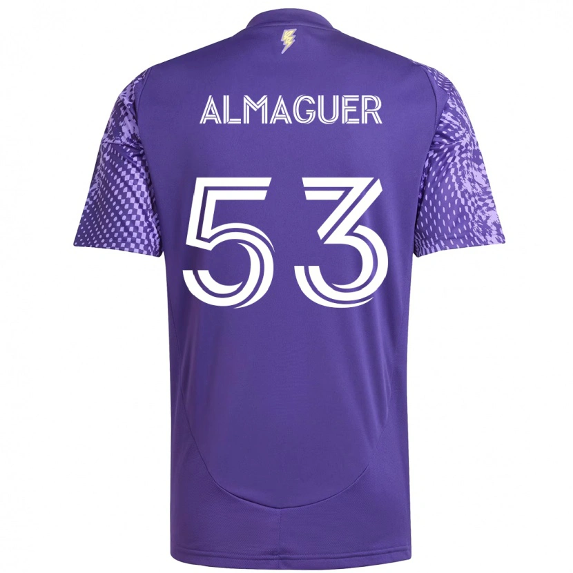 Danxen Mann Jorge Almaguer #53 Lilla Hvit Hjemmetrøye Drakt Trøye 2025/26 Skjorter T-Skjorte