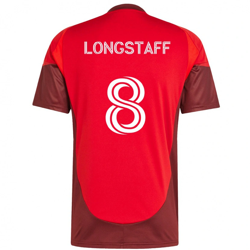Danxen Mann Matty Longstaff #8 Rød Hvit Hjemmetrøye Drakt Trøye 2025/26 Skjorter T-Skjorte