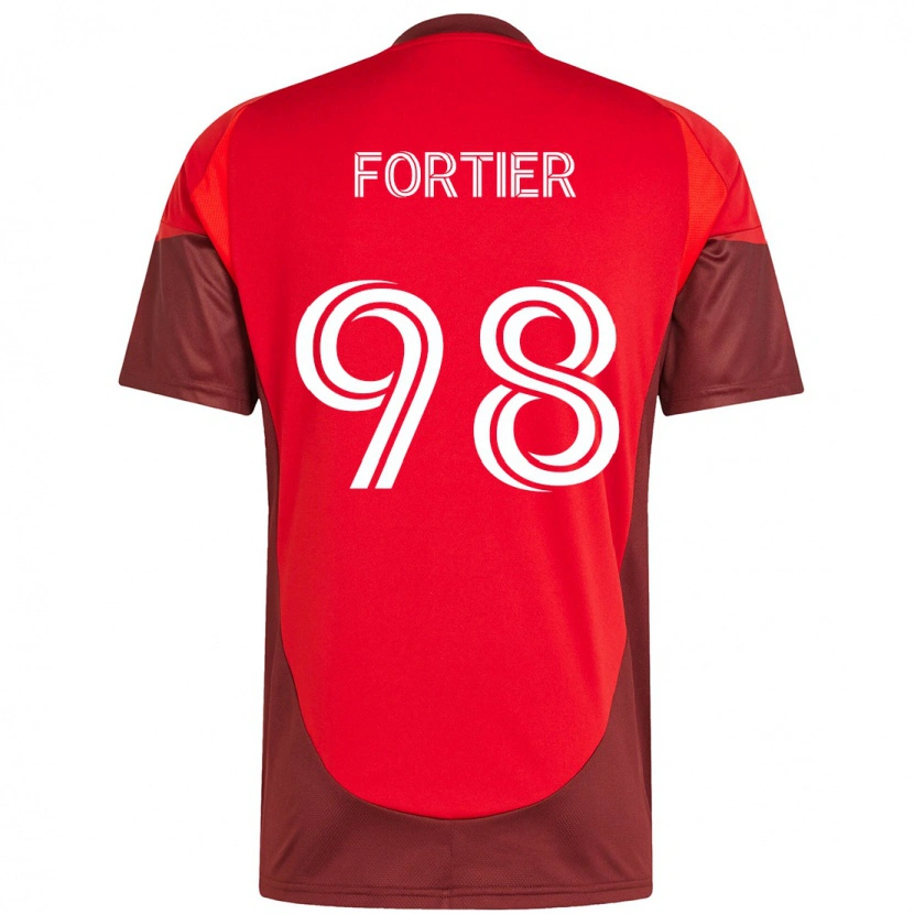 Danxen Mann Kristjan Fortier #98 Rød Hvit Hjemmetrøye Drakt Trøye 2025/26 Skjorter T-Skjorte