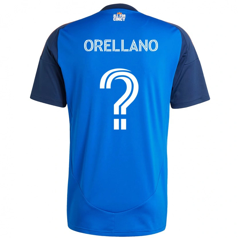 Danxen Mann Luca Orellano #0 Mørkeblå Oransje Hjemmetrøye Drakt Trøye 2025/26 Skjorter T-Skjorte