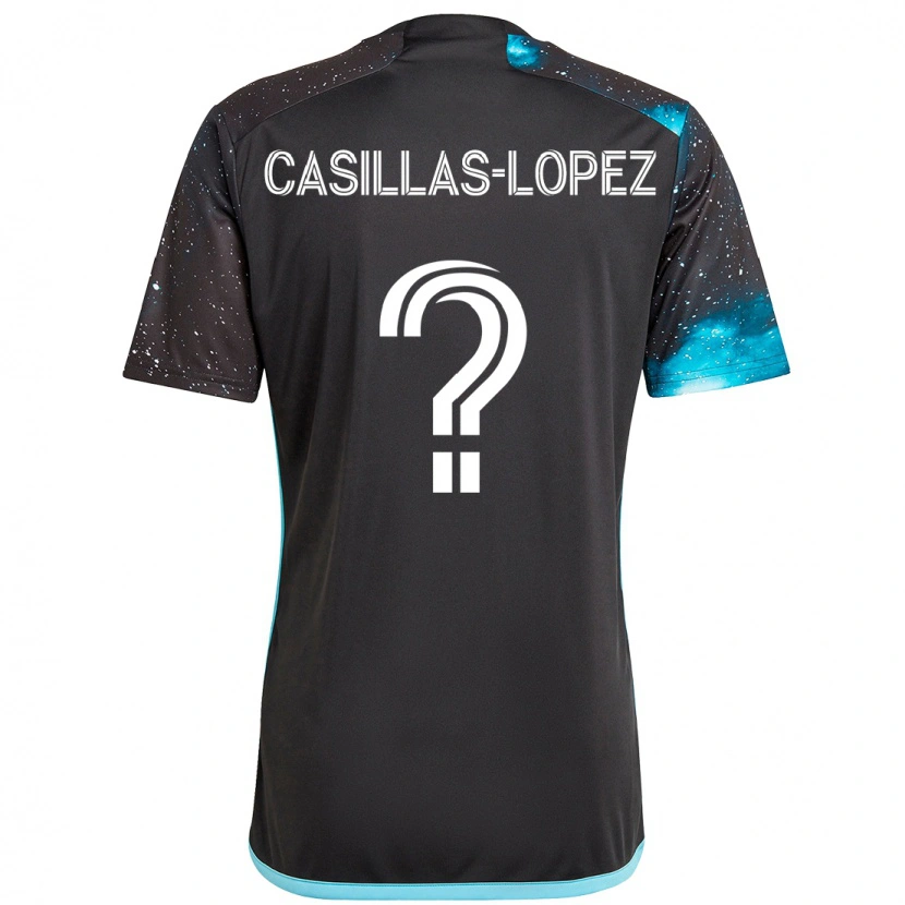 Danxen Mann Carlos Casillas-Lopez #0 Svart Blå Hjemmetrøye Drakt Trøye 2025/26 Skjorter T-Skjorte