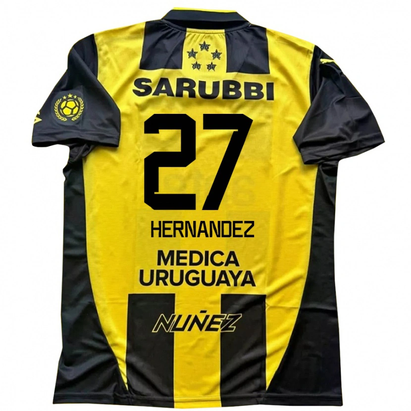 Danxen Mann Lucas Hernández #27 Gul Svart Hjemmetrøye Drakt Trøye 2025/26 Skjorter T-Skjorte
