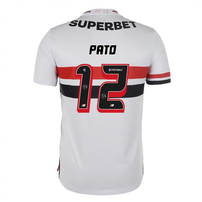Danxen Mann Alexandre Pato #12 Rød Svart Hvit Hjemmetrøye Drakt Trøye 2025/26 Skjorter T-Skjorte