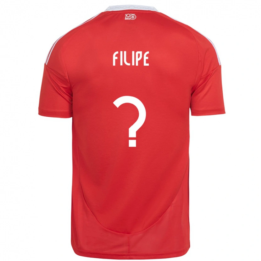 Danxen Mann Filipe #0 Rød Hvit Hjemmetrøye Drakt Trøye 2025/26 Skjorter T-Skjorte