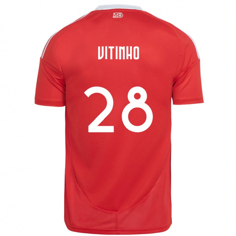 Danxen Mann Vitinho #28 Rød Hvit Hjemmetrøye Drakt Trøye 2025/26 Skjorter T-Skjorte