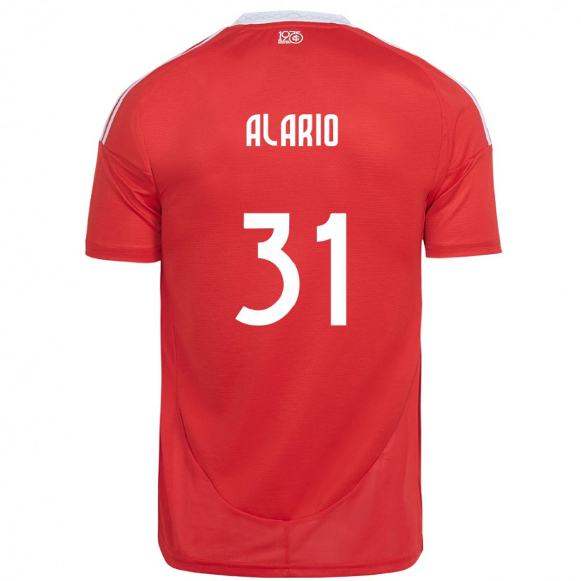 Danxen Mann Lucas Alario #31 Rød Hvit Hjemmetrøye Drakt Trøye 2025/26 Skjorter T-Skjorte
