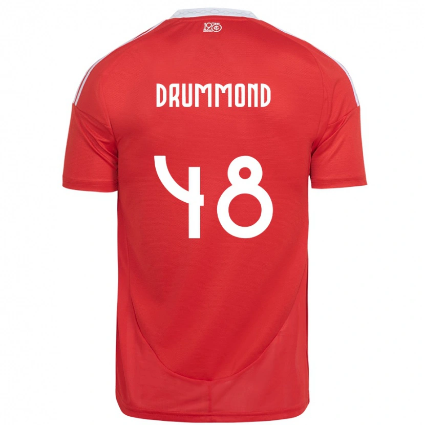 Danxen Mann Lucca Drummond #48 Rød Hvit Hjemmetrøye Drakt Trøye 2025/26 Skjorter T-Skjorte