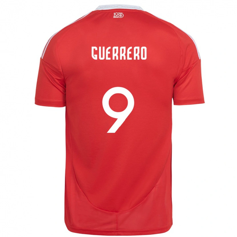 Danxen Mann Paolo Guerrero #9 Rød Hvit Hjemmetrøye Drakt Trøye 2025/26 Skjorter T-Skjorte