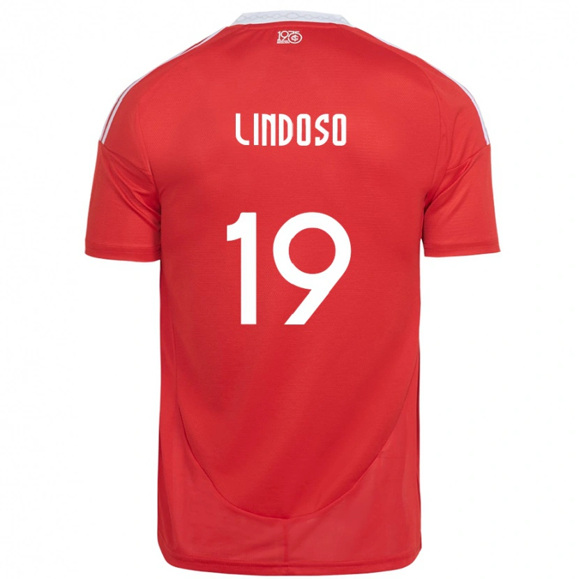 Danxen Mann Rodrigo Lindoso #19 Rød Hvit Hjemmetrøye Drakt Trøye 2025/26 Skjorter T-Skjorte