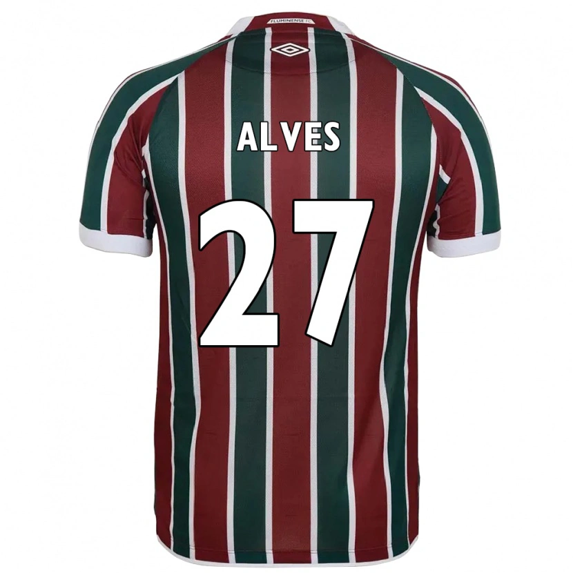 Danxen Mann Felipe Alves #27 Grønn Burgunder Hvit Hjemmetrøye Drakt Trøye 2025/26 Skjorter T-Skjorte