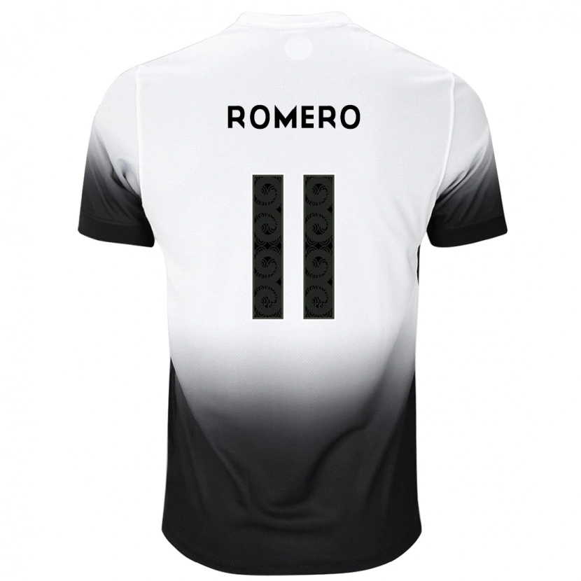 Danxen Mann Ángel Romero #11 Hvit Svart Hjemmetrøye Drakt Trøye 2025/26 Skjorter T-Skjorte