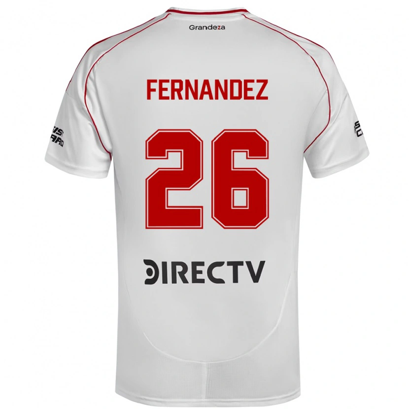 Danxen Mann Nacho Fernández #26 Hvit Rød Hjemmetrøye Drakt Trøye 2025/26 Skjorter T-Skjorte