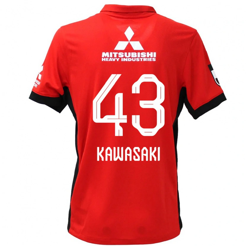 Danxen Mann Atsushi Kawasaki #43 Rød Hvit Hjemmetrøye Drakt Trøye 2025/26 Skjorter T-Skjorte