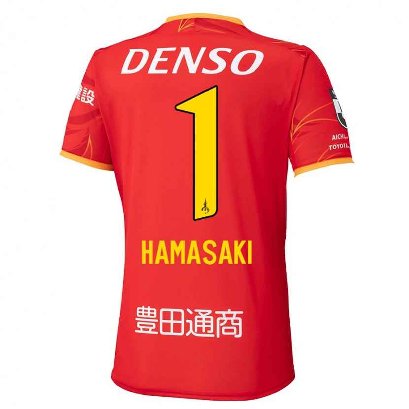 Danxen Mann Shiki Hamasaki #1 Rød Gul Hjemmetrøye Drakt Trøye 2025/26 Skjorter T-Skjorte