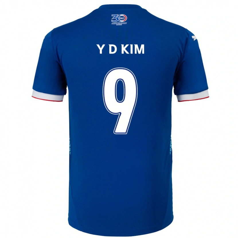 Danxen Mann Dong-Yeon Kim #9 Kongeblå Hvit Hjemmetrøye Drakt Trøye 2025/26 Skjorter T-Skjorte