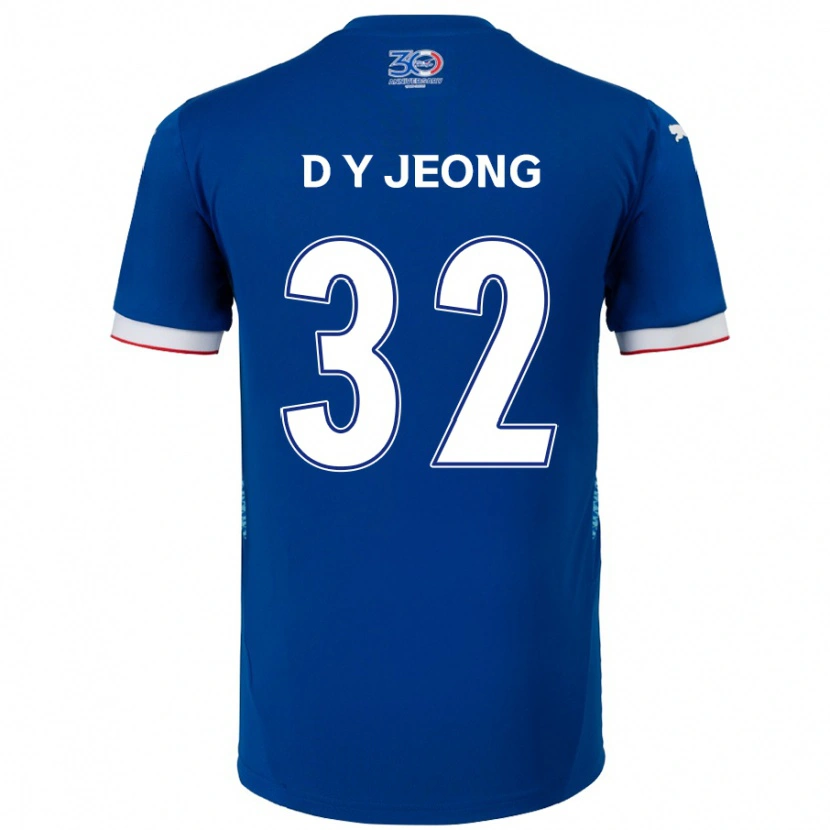 Danxen Mann Dong-Yun Jeong #32 Kongeblå Hvit Hjemmetrøye Drakt Trøye 2025/26 Skjorter T-Skjorte