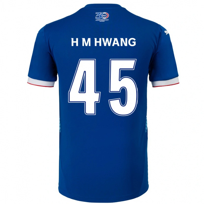 Danxen Mann Myung-Hyun Hwang #45 Kongeblå Hvit Hjemmetrøye Drakt Trøye 2025/26 Skjorter T-Skjorte