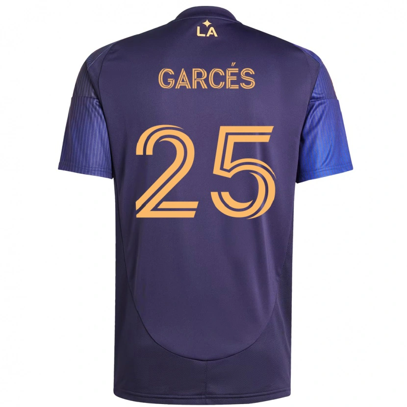 Danxen Mann Carlos Garcés #25 Lilla Blå Bortetrøye Drakt Trøye 2025/26 Skjorter T-Skjorte