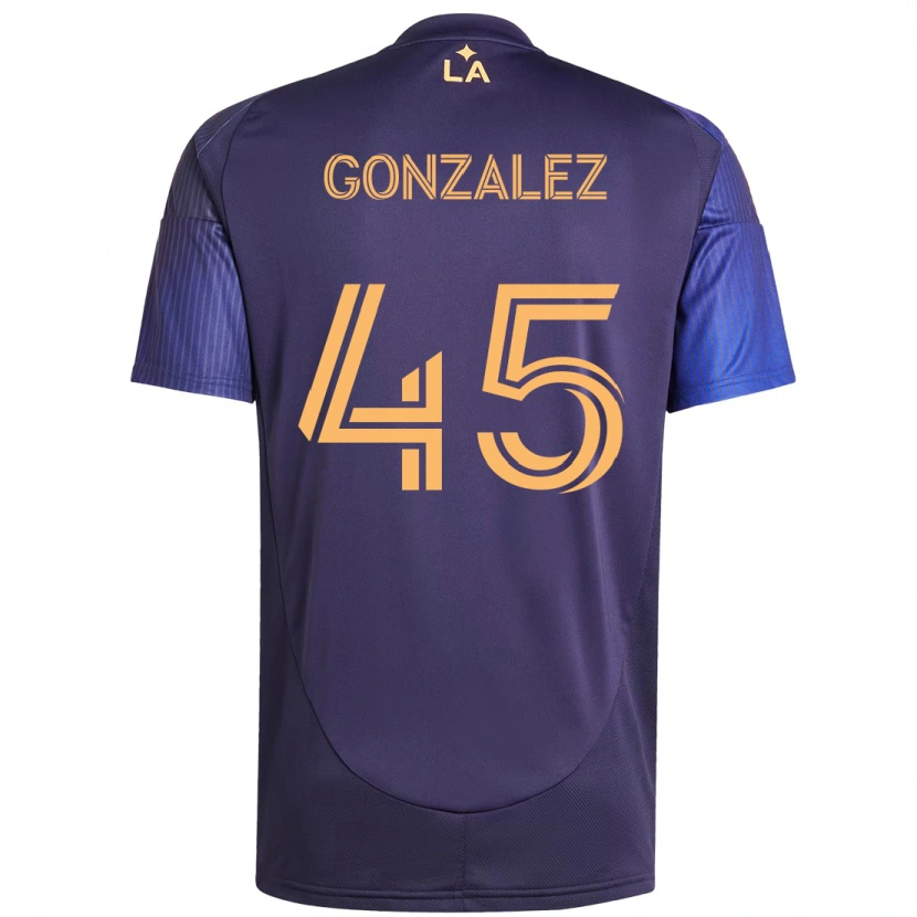 Danxen Mann Adrián González #45 Lilla Blå Bortetrøye Drakt Trøye 2025/26 Skjorter T-Skjorte