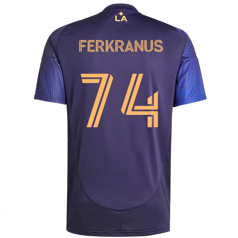 Danxen Mann Marcus Ferkranus #74 Lilla Blå Bortetrøye Drakt Trøye 2025/26 Skjorter T-Skjorte