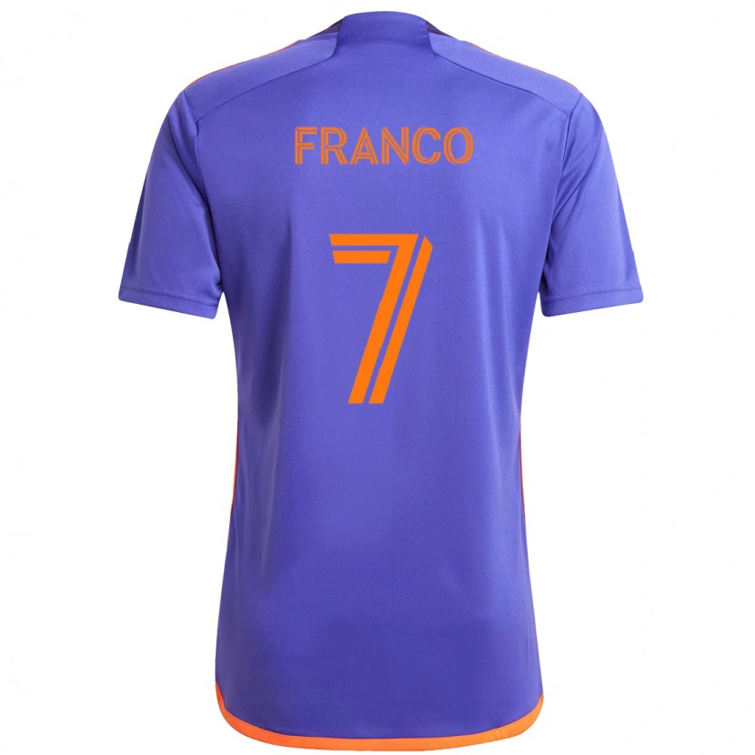 Danxen Mann Iván Franco #7 Lilla Oransje Bortetrøye Drakt Trøye 2025/26 Skjorter T-Skjorte