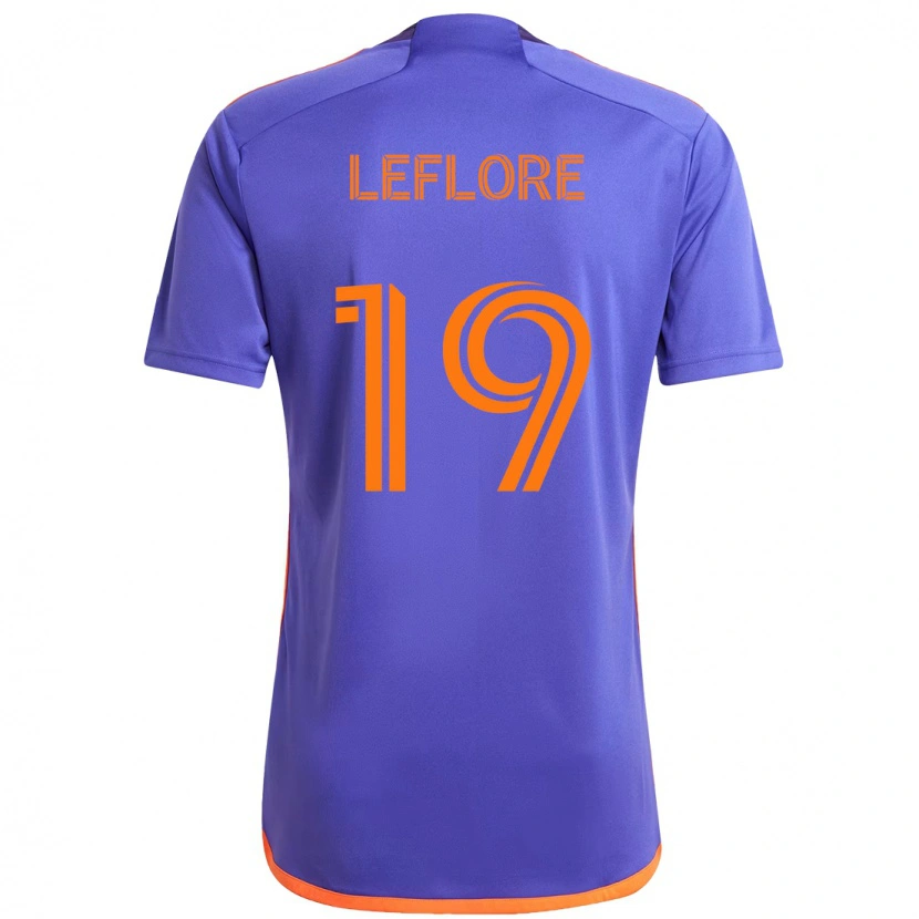 Danxen Mann Isaiah Leflore #19 Lilla Oransje Bortetrøye Drakt Trøye 2025/26 Skjorter T-Skjorte
