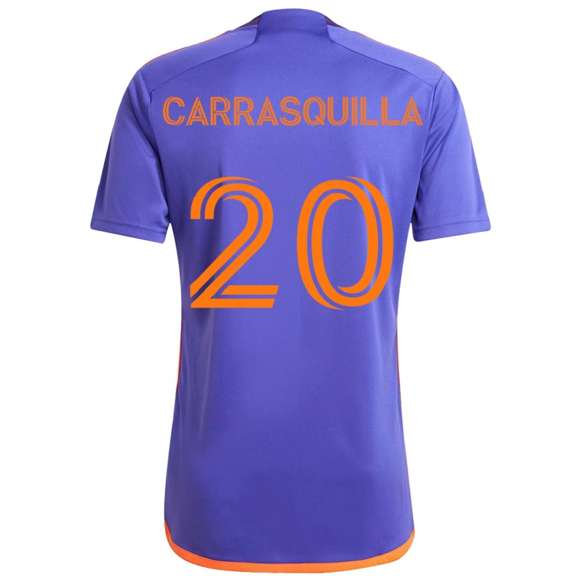 Danxen Mann Adalberto Carrasquilla #20 Lilla Oransje Bortetrøye Drakt Trøye 2025/26 Skjorter T-Skjorte