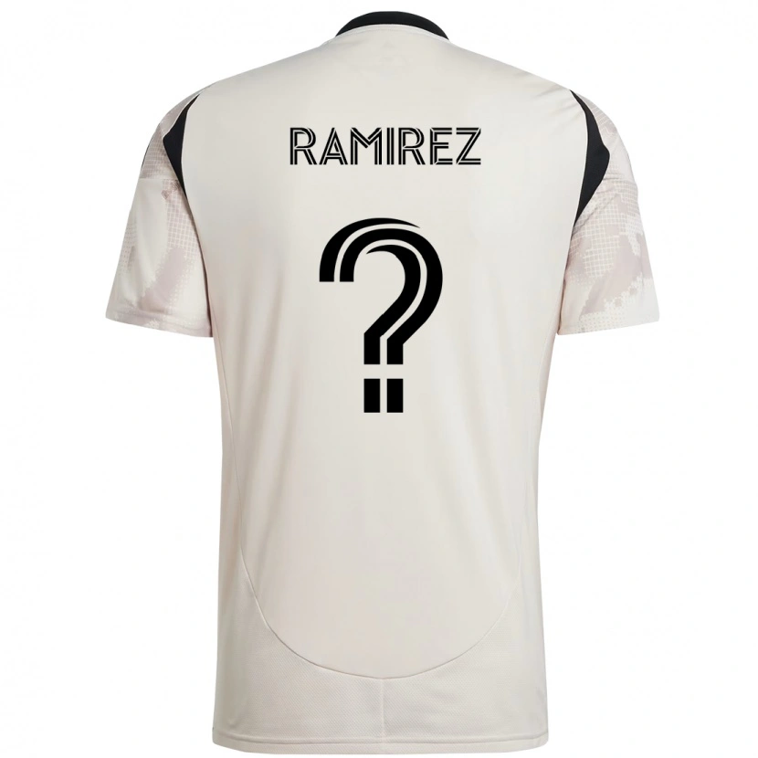 Danxen Mann Ángel Ramírez #0 Beige Svart Bortetrøye Drakt Trøye 2025/26 Skjorter T-Skjorte