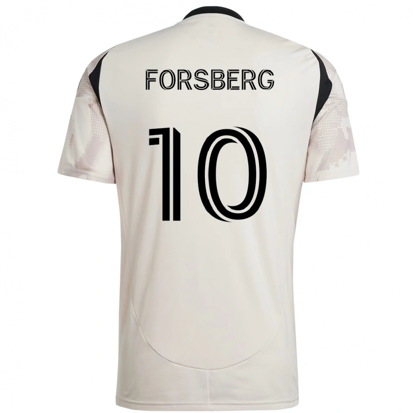 Danxen Mann Emil Forsberg #10 Beige Svart Bortetrøye Drakt Trøye 2025/26 Skjorter T-Skjorte