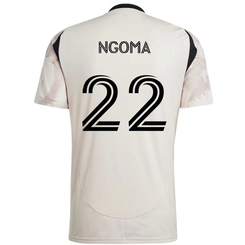 Danxen Mann Serge Ngoma Jr. #22 Beige Svart Bortetrøye Drakt Trøye 2025/26 Skjorter T-Skjorte