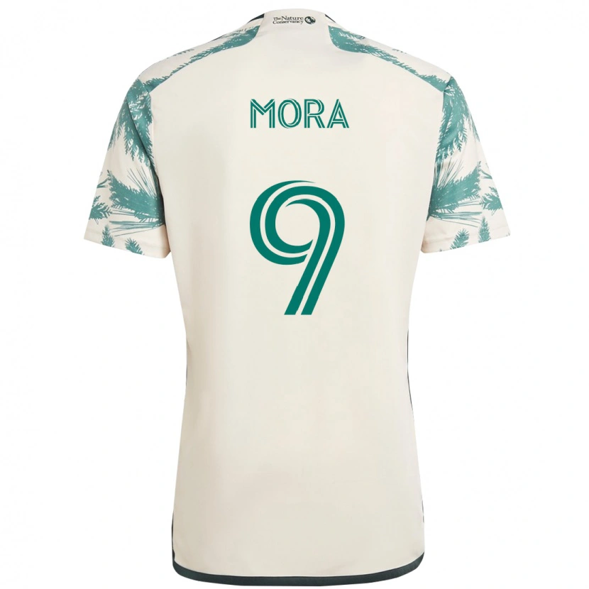 Danxen Mann Felipe Mora #9 Beige Grønn Bortetrøye Drakt Trøye 2025/26 Skjorter T-Skjorte