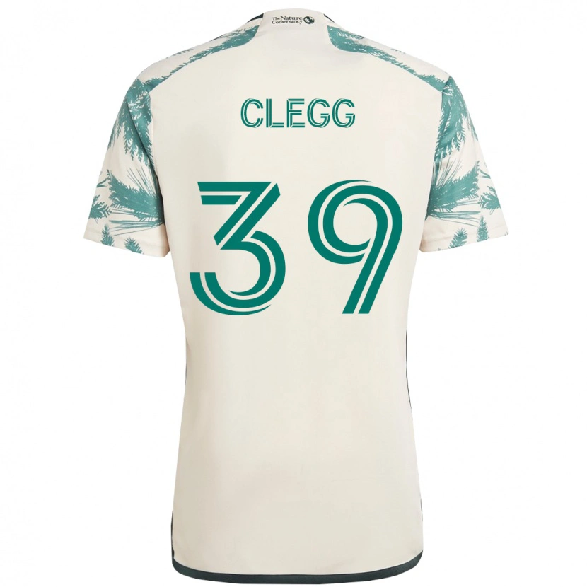 Danxen Mann Tyler Clegg #39 Beige Grønn Bortetrøye Drakt Trøye 2025/26 Skjorter T-Skjorte