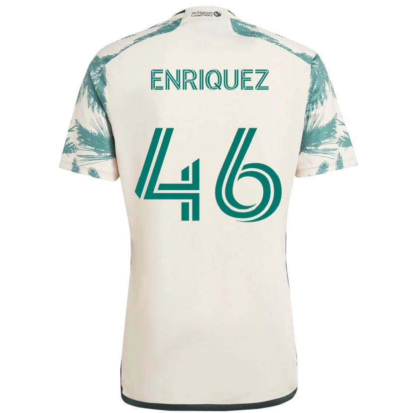 Danxen Mann Adolfo Enriquez #46 Beige Grønn Bortetrøye Drakt Trøye 2025/26 Skjorter T-Skjorte