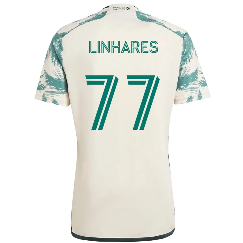 Danxen Mann Kyle Linhares #77 Beige Grønn Bortetrøye Drakt Trøye 2025/26 Skjorter T-Skjorte
