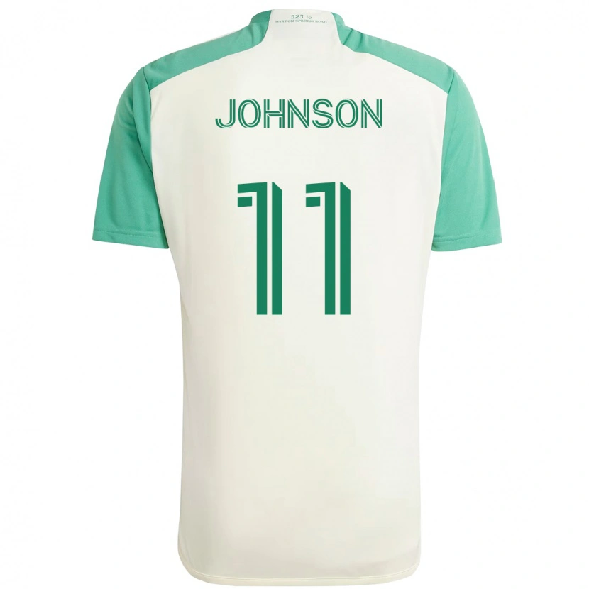 Danxen Mann Emmanuel Johnson #11 Hvit Grønn Bortetrøye Drakt Trøye 2025/26 Skjorter T-Skjorte