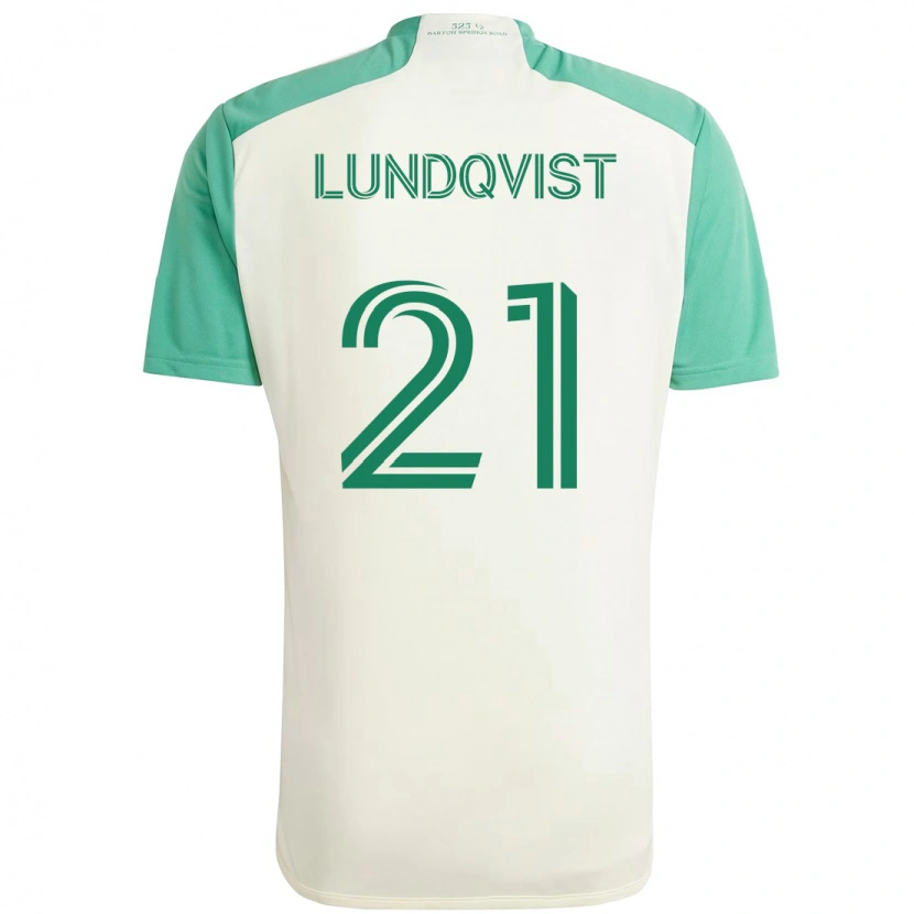 Danxen Mann Adam Lundqvist #21 Hvit Grønn Bortetrøye Drakt Trøye 2025/26 Skjorter T-Skjorte
