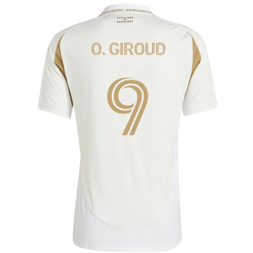 Danxen Mann Olivier Giroud #9 Hvit Brun Bortetrøye Drakt Trøye 2025/26 Skjorter T-Skjorte