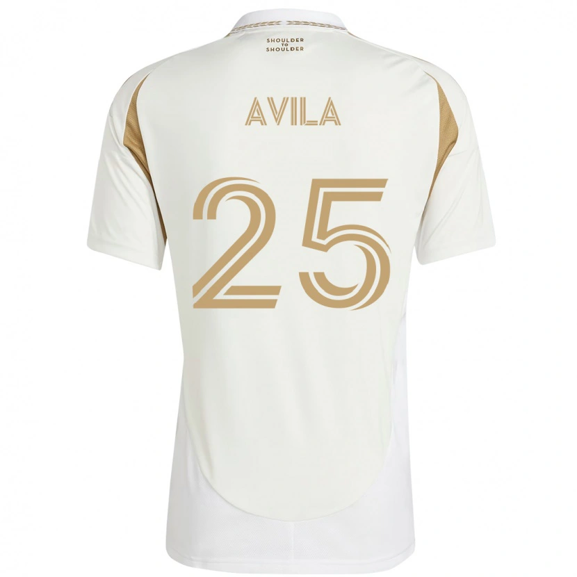 Danxen Mann Armando Avila #25 Hvit Brun Bortetrøye Drakt Trøye 2025/26 Skjorter T-Skjorte