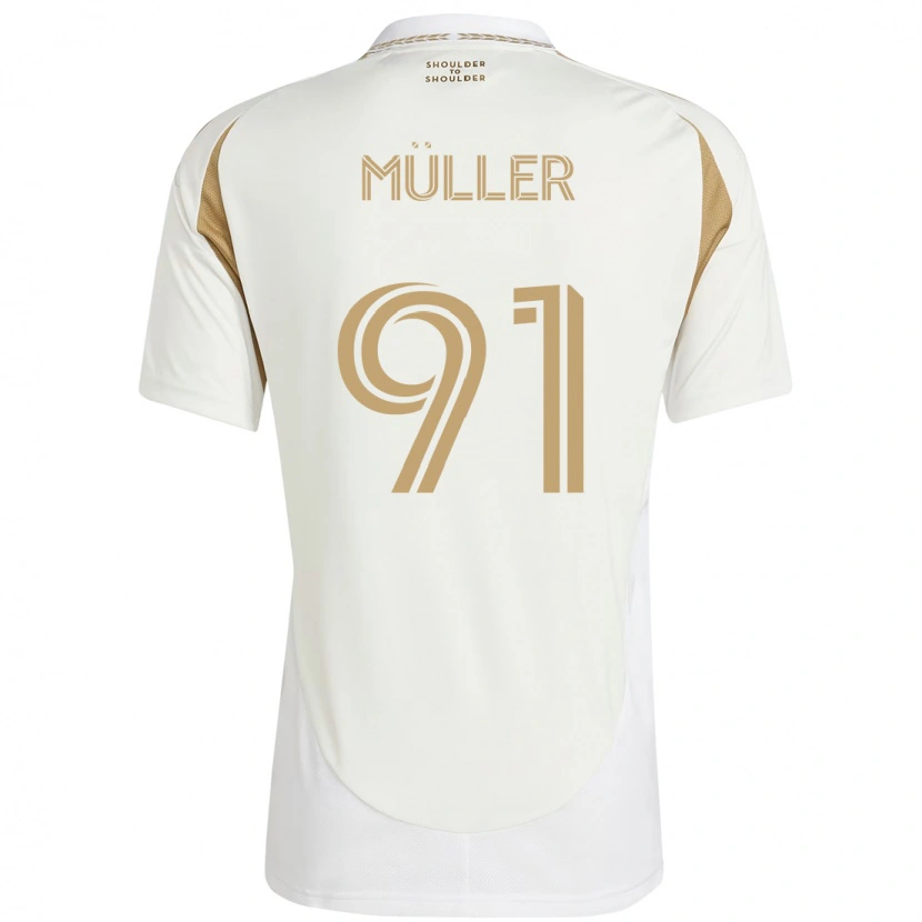Danxen Mann Luis Müller #91 Hvit Brun Bortetrøye Drakt Trøye 2025/26 Skjorter T-Skjorte