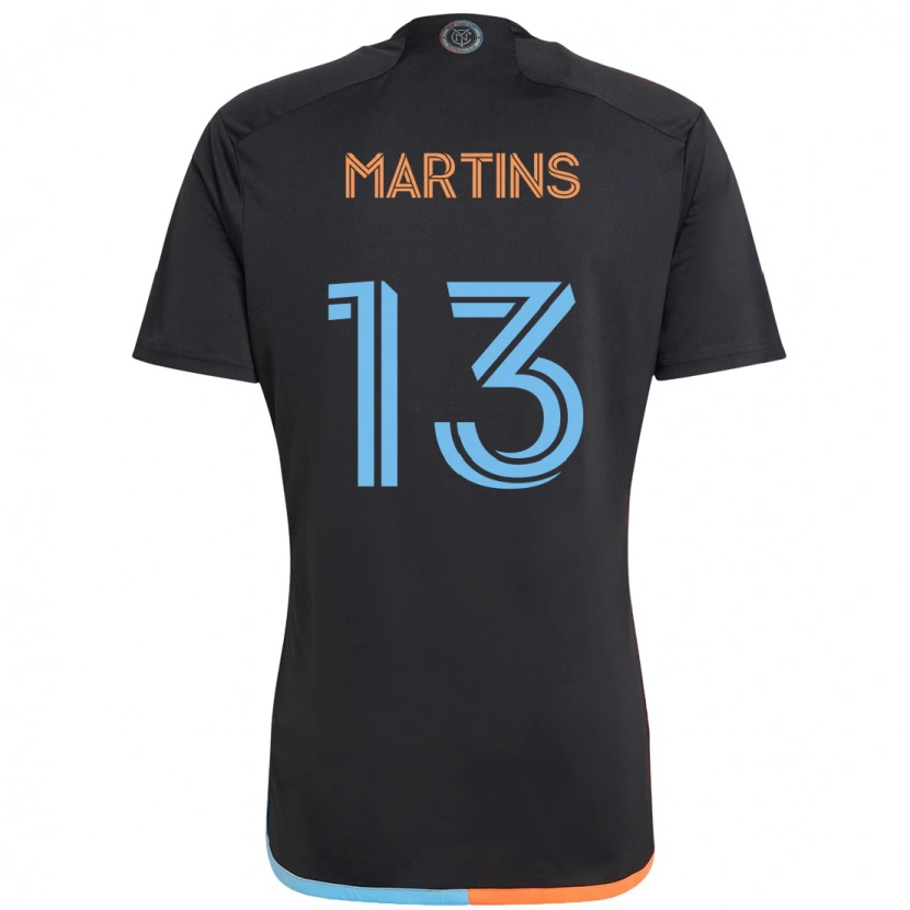 Danxen Mann Thiago Martins #13 Svart Blå Oransje Bortetrøye Drakt Trøye 2025/26 Skjorter T-Skjorte