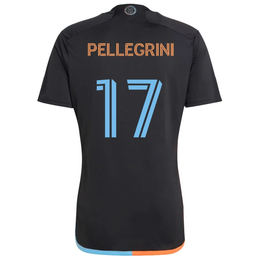Danxen Mann Matías Pellegrini #17 Svart Blå Oransje Bortetrøye Drakt Trøye 2025/26 Skjorter T-Skjorte