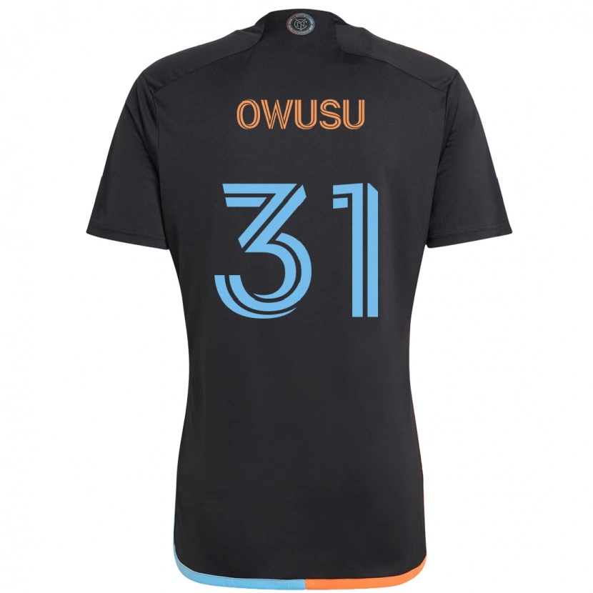 Danxen Mann Samuel Owusu #31 Svart Blå Oransje Bortetrøye Drakt Trøye 2025/26 Skjorter T-Skjorte