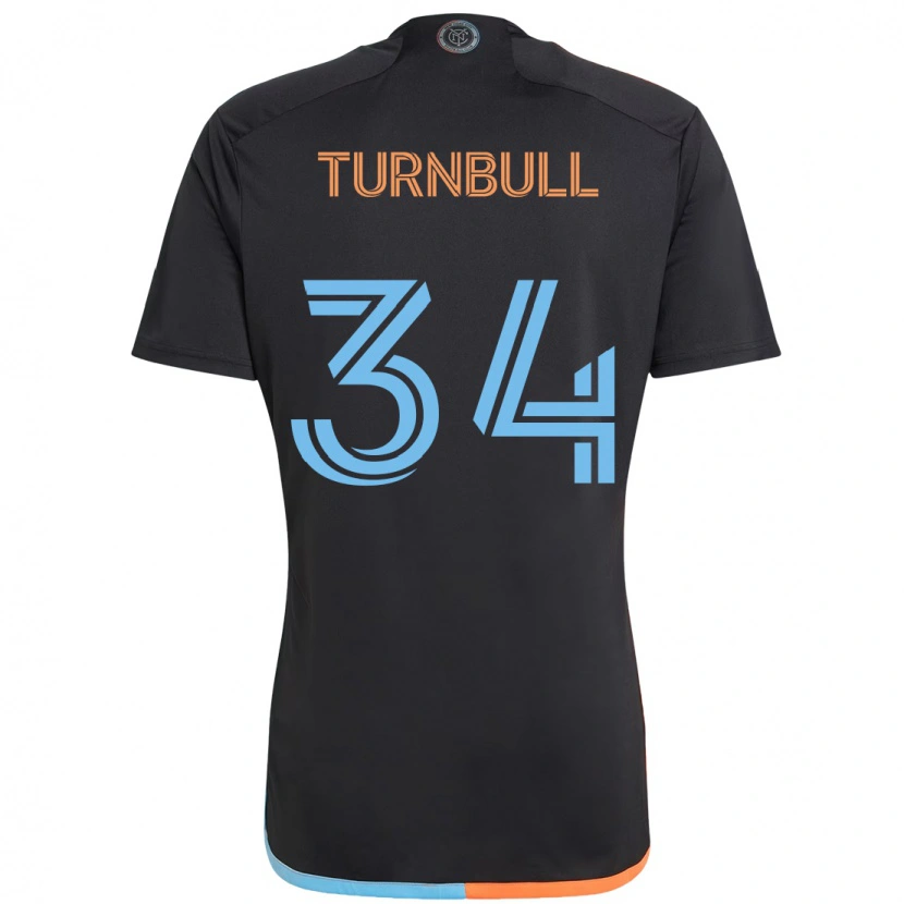 Danxen Mann Stephen Turnbull #34 Svart Blå Oransje Bortetrøye Drakt Trøye 2025/26 Skjorter T-Skjorte