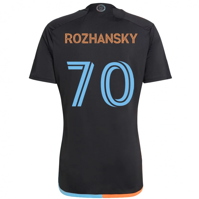 Danxen Mann Jake Rozhansky #70 Svart Blå Oransje Bortetrøye Drakt Trøye 2025/26 Skjorter T-Skjorte