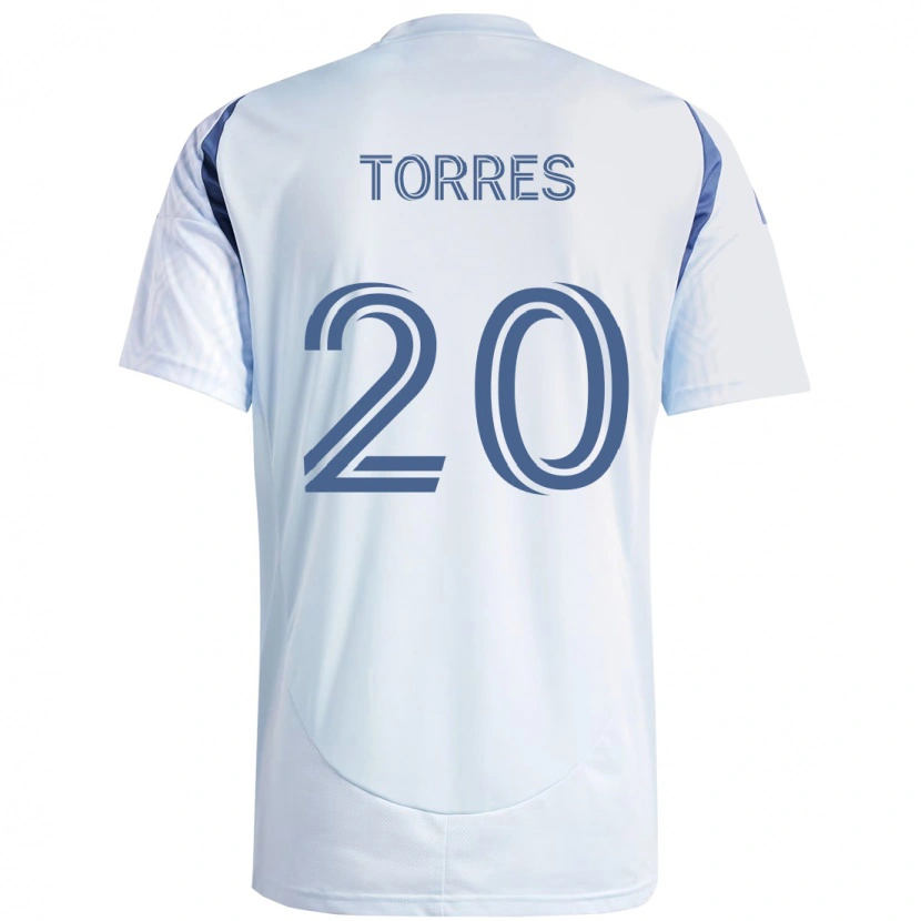 Danxen Mann Jairo Torres #20 Lyseblå Himmelsblå Bortetrøye Drakt Trøye 2025/26 Skjorter T-Skjorte