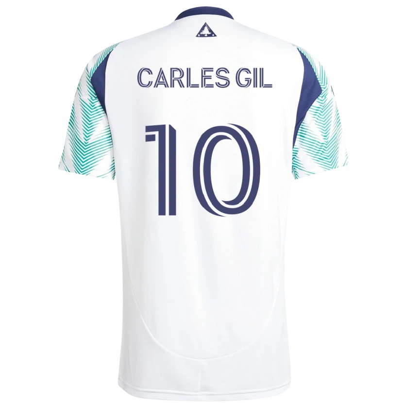 Danxen Mann Carles Gil #10 Hvit Blå Bortetrøye Drakt Trøye 2025/26 Skjorter T-Skjorte