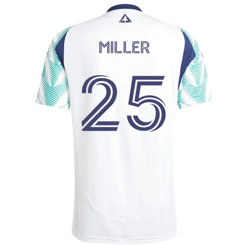 Danxen Mann Peyton Miller #25 Hvit Blå Bortetrøye Drakt Trøye 2025/26 Skjorter T-Skjorte