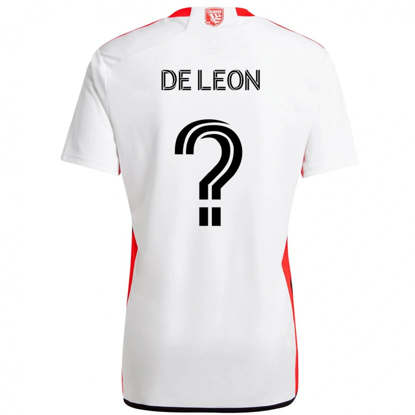 Danxen Mann Brandon De Leon #0 Hvit Rød Bortetrøye Drakt Trøye 2025/26 Skjorter T-Skjorte