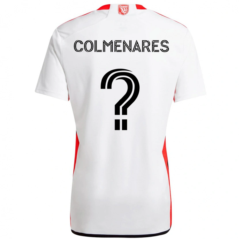 Danxen Mann Mateo Colmenares #0 Hvit Rød Bortetrøye Drakt Trøye 2025/26 Skjorter T-Skjorte