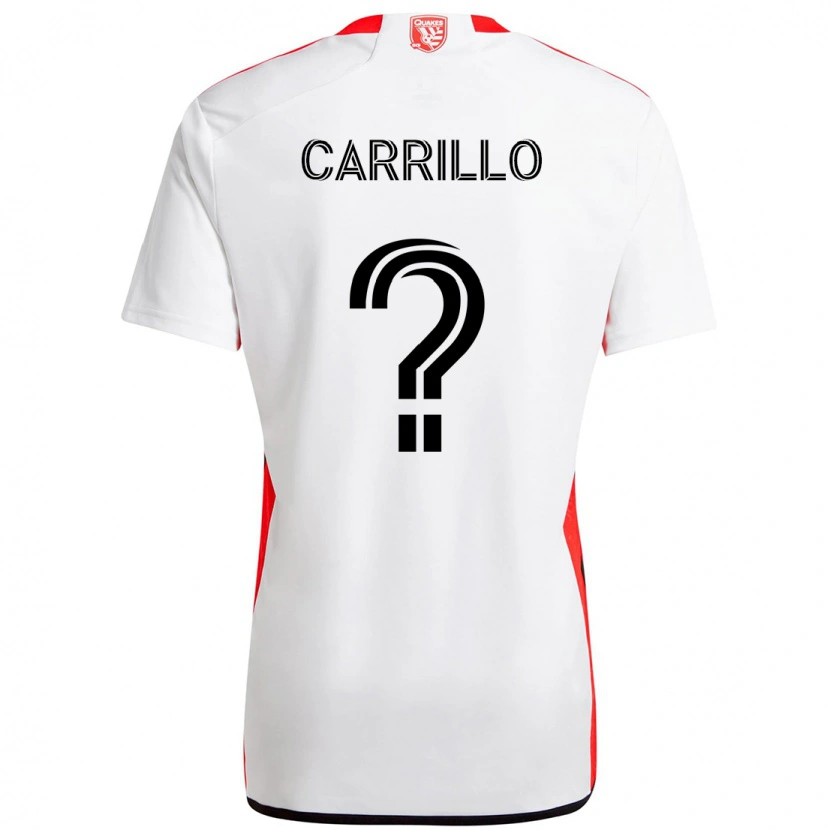 Danxen Mann Israel Carrillo #0 Hvit Rød Bortetrøye Drakt Trøye 2025/26 Skjorter T-Skjorte